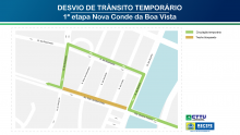 CTTU monta desvio temporário para primeira etapa das obras da Nova Conde da Boa Vista