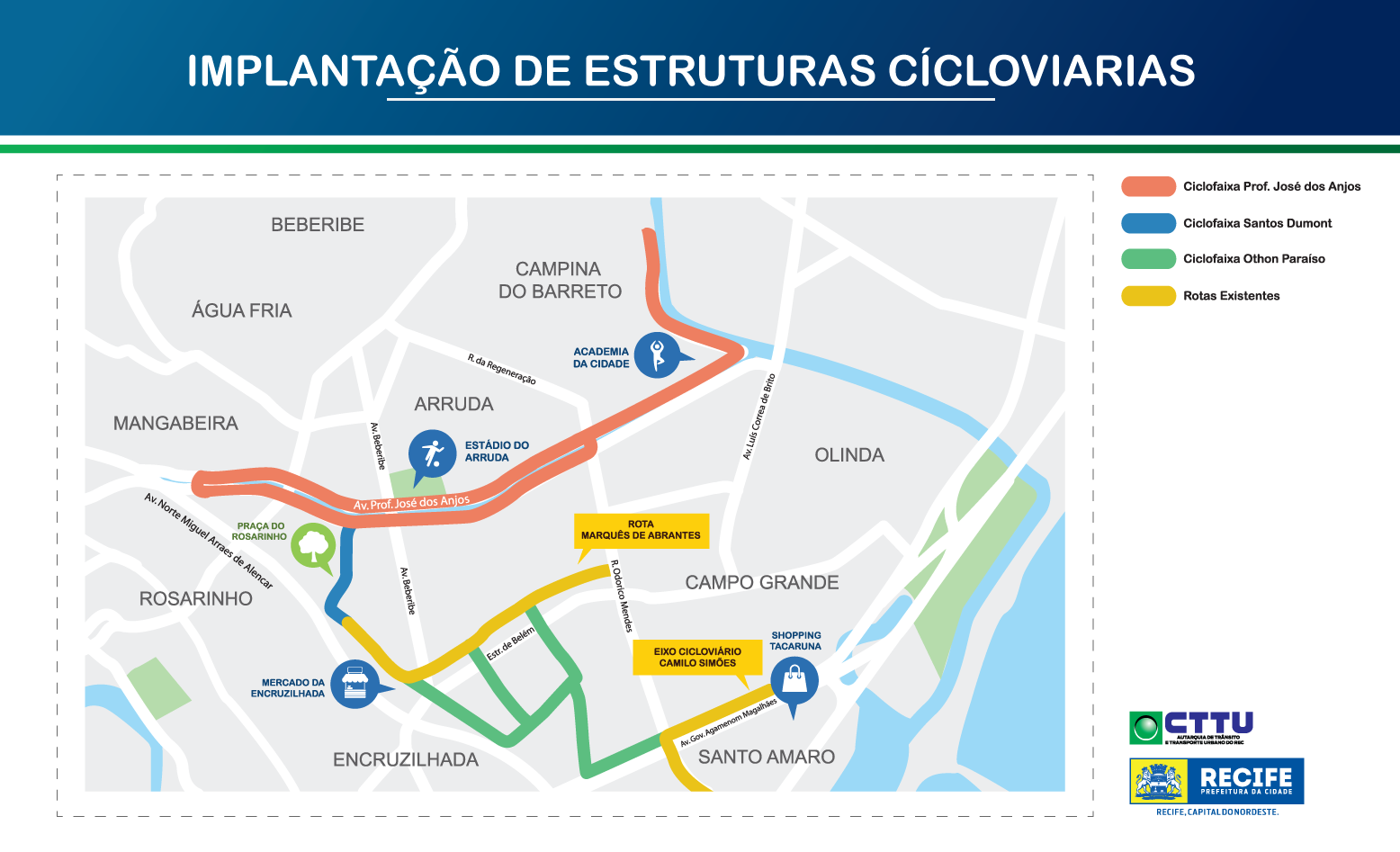 Prefeitura do Recife amplia em 12,7 km a malha cicloviária da cidade