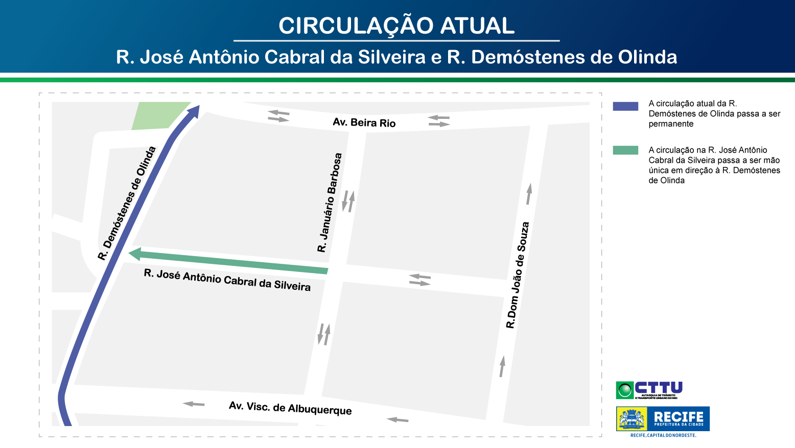 CTTU implanta mudança de circulação no bairro da Madalena