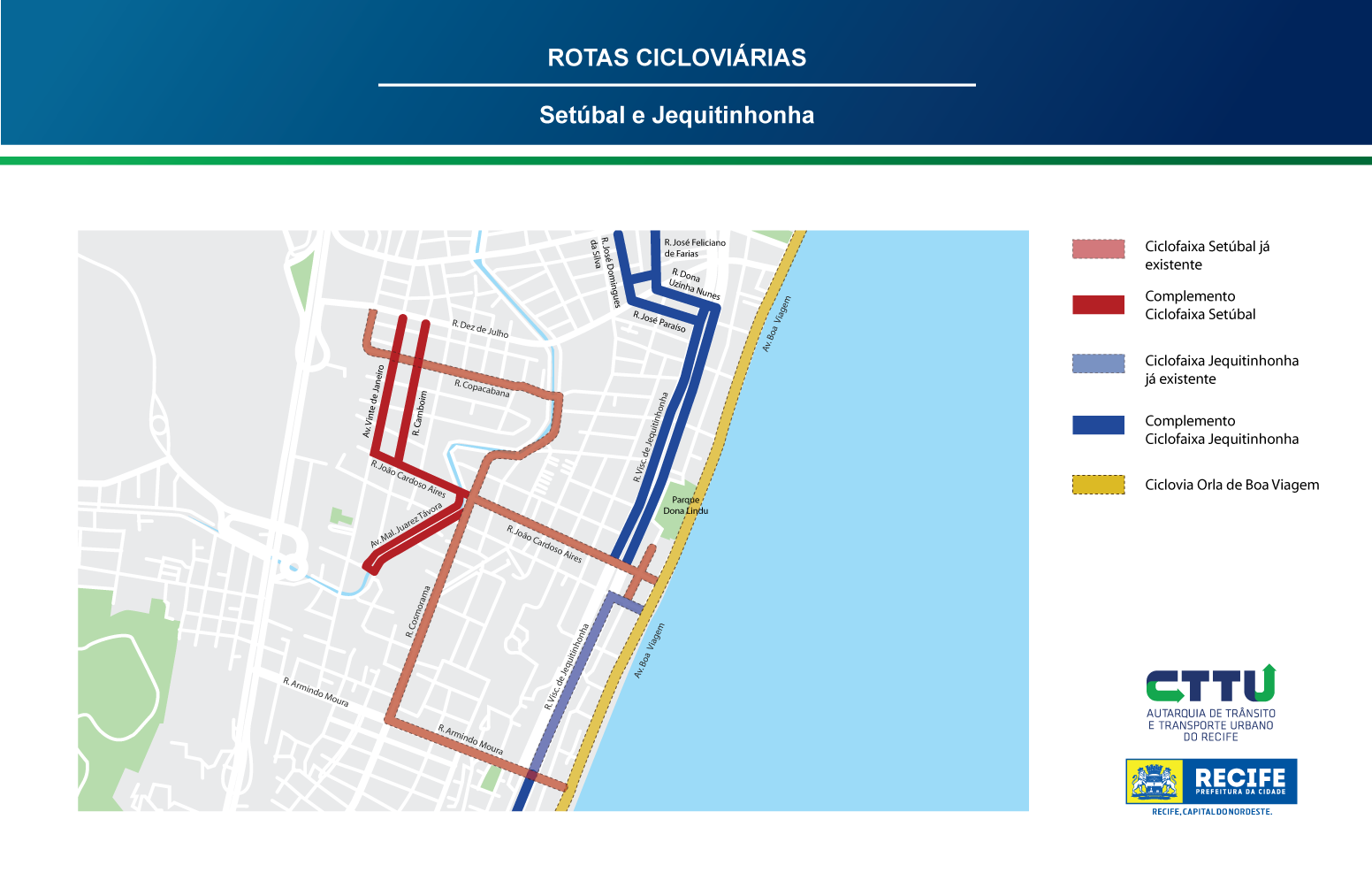 Prefeitura do Recife expande a malha cicloviária da cidade para mais de 93 Km