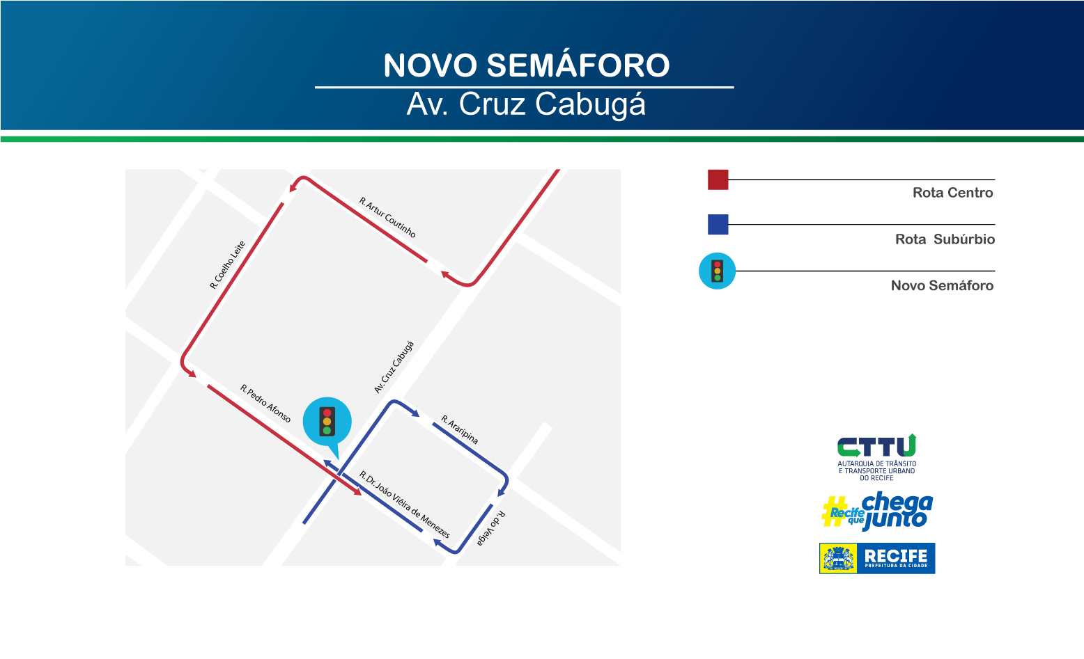 CTTU implanta intervenção de trânsito na Avenida Cruz Cabugá