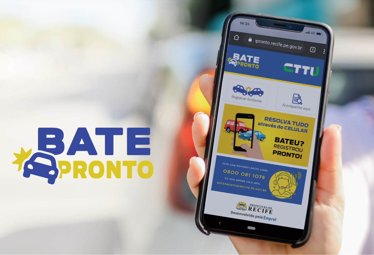 CTTU lança "Bate-Pronto", sistema de registro eletrônico para acidentes de trânsito sem vítima no Recife