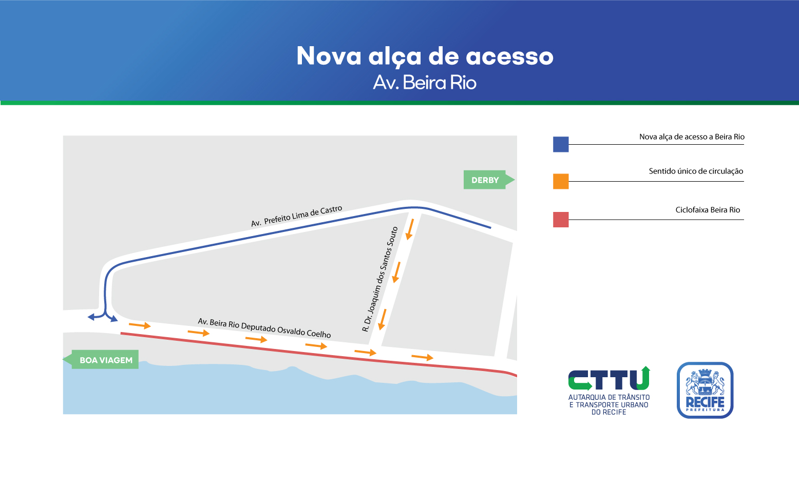 Nova alça de retorno para a Ilha Joana Bezerra vai melhorar a mobilidade na Avenida Beira Rio