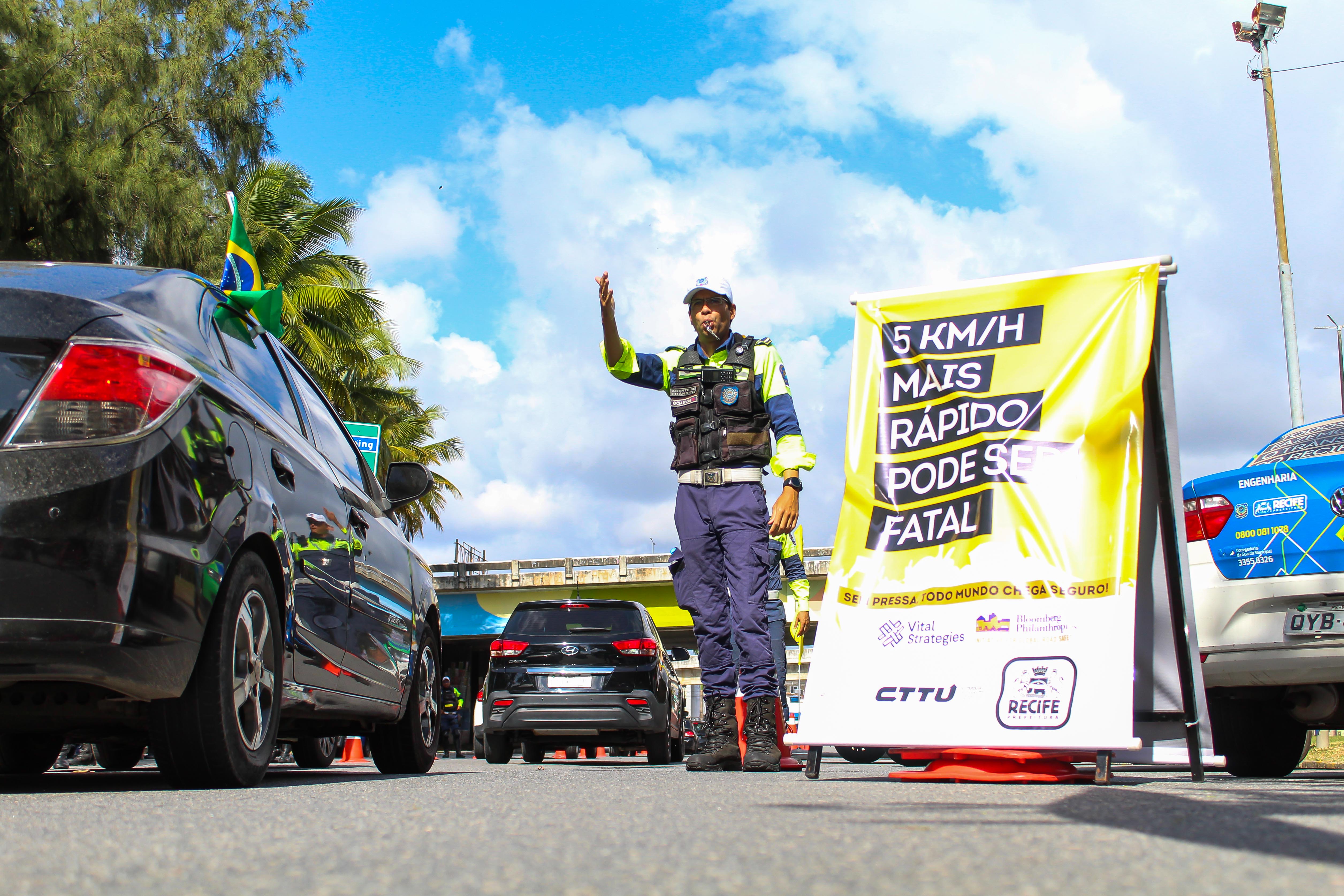 Blitz educativa vai alertar para os perigos do excesso de velocidade no Recife