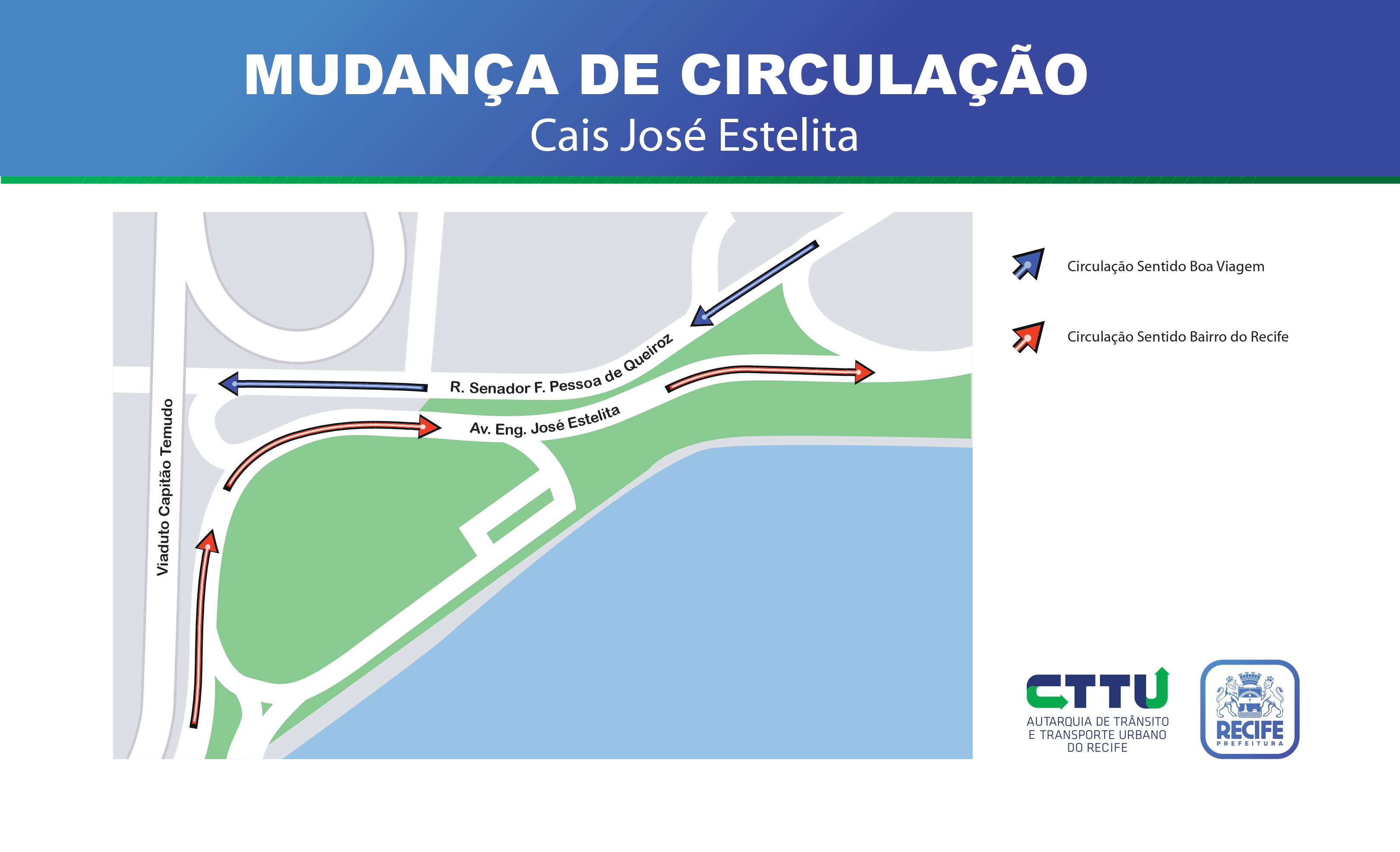 Alça de circulação é aberta nesta quarta-feira (24), como parte do novo sistema viário do Cais José Estelita