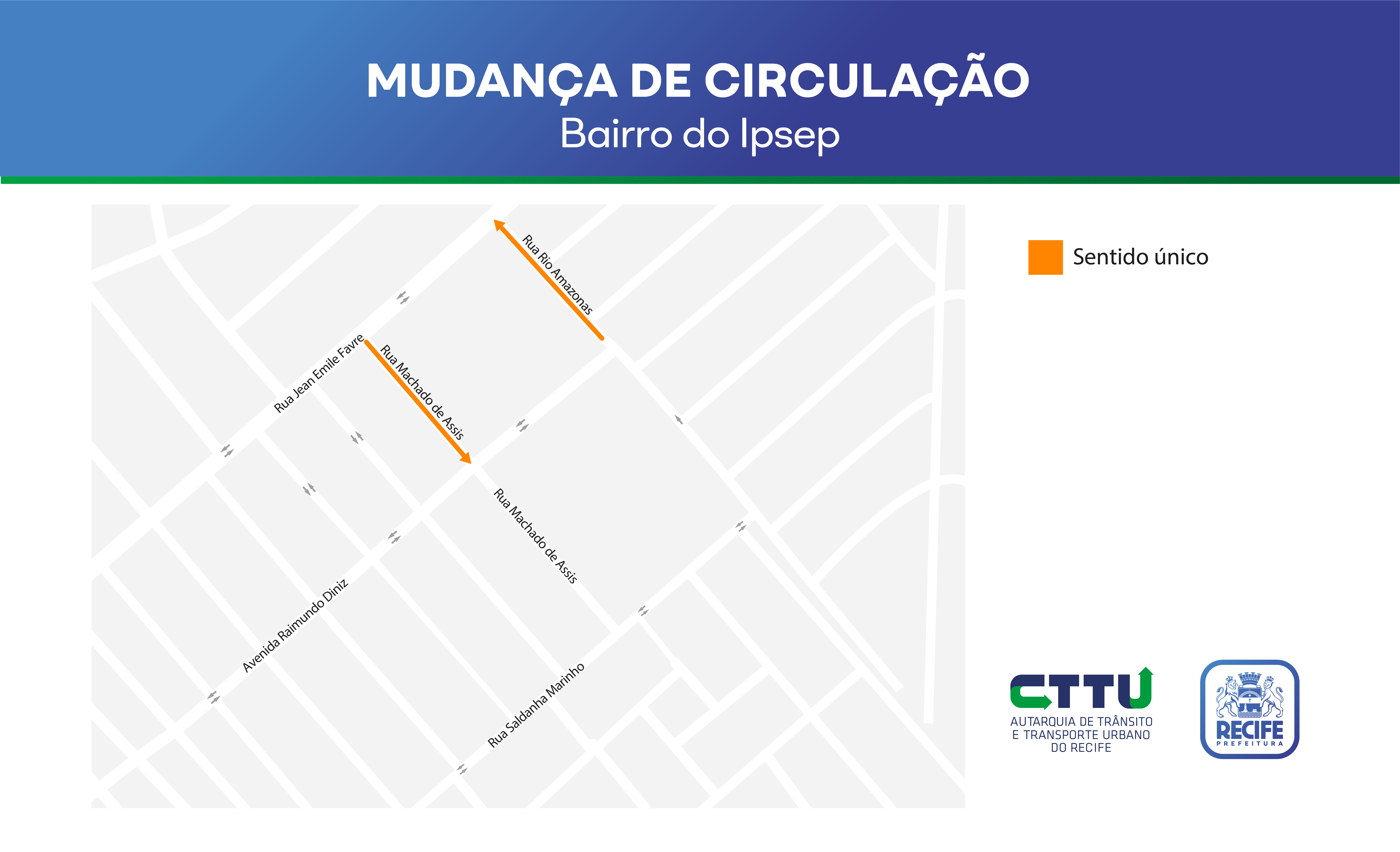 Mudança de circulação no bairro do Ipsep