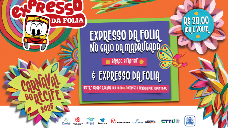 Expresso da Folia facilitará o acesso aos focos de folia durante o Carnaval