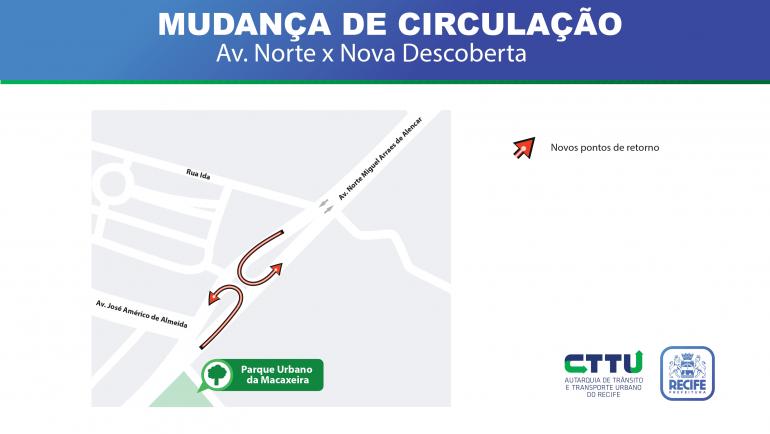 CTTU implanta novos retornos na Avenida Norte, reduzindo distâncias para os condutores